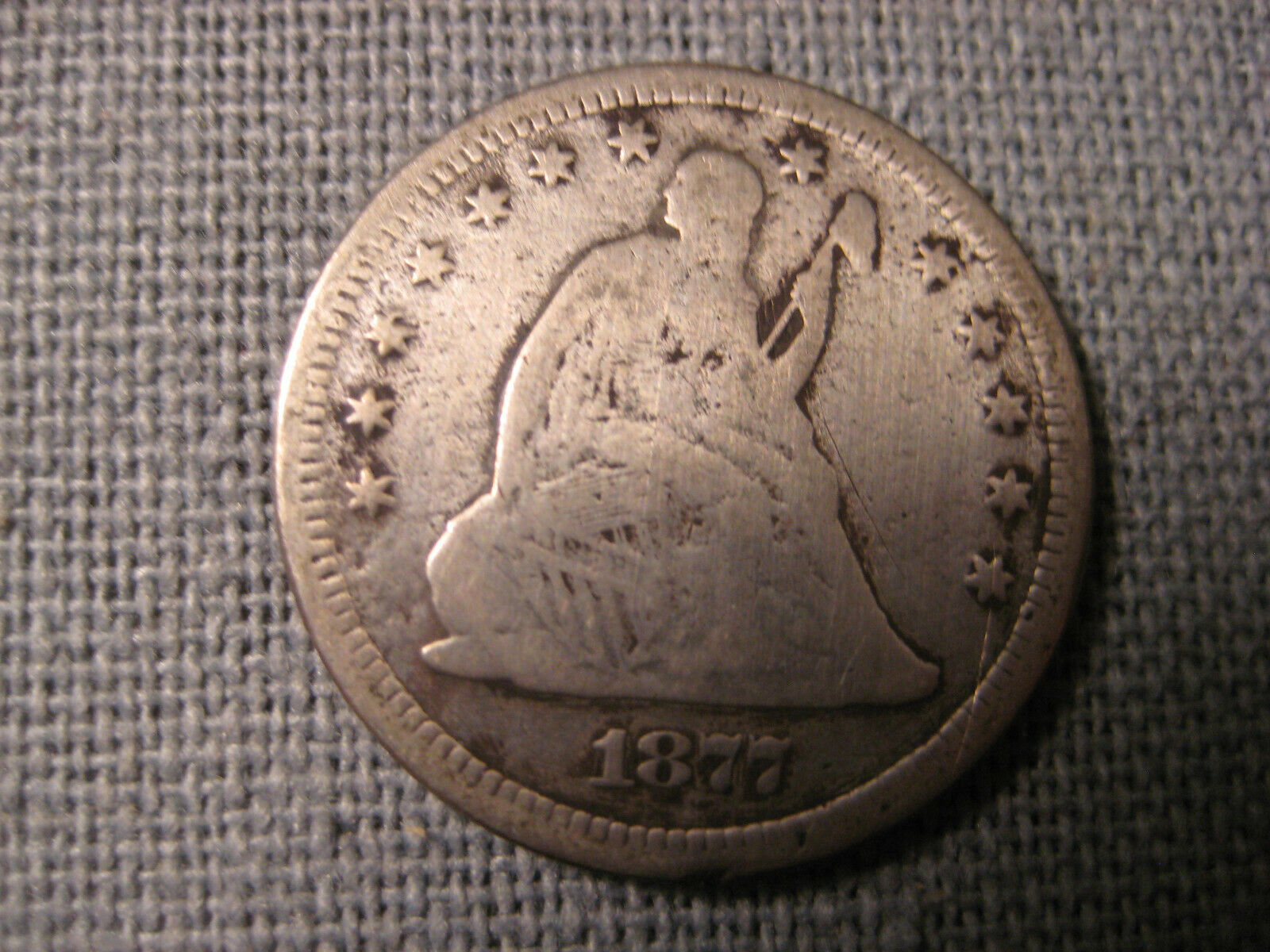 1877-S Seated Quarter 25c Liberty Quarter 90% Silver